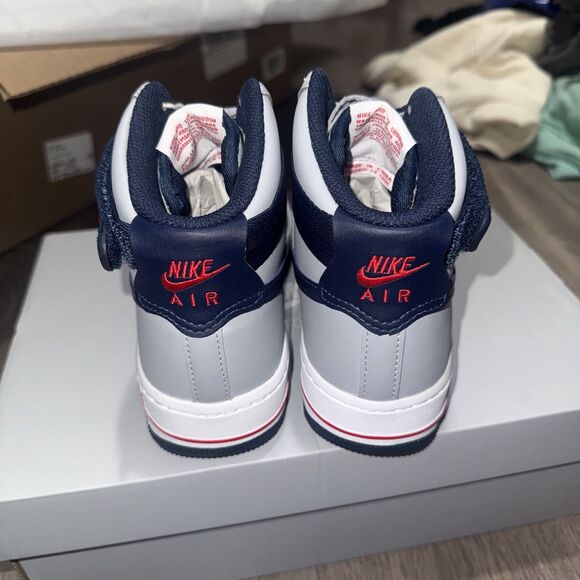 Nike Air Force 1 High New England Patriots Womens Size 6.5 Wolf Gray Navy - Picture 4 of 7